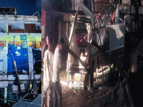 दमकमा हावाहुरीले ठुलो क्षति: सहकारीको भवन भत्कियो , ७ वटा पोल ढल्यो 