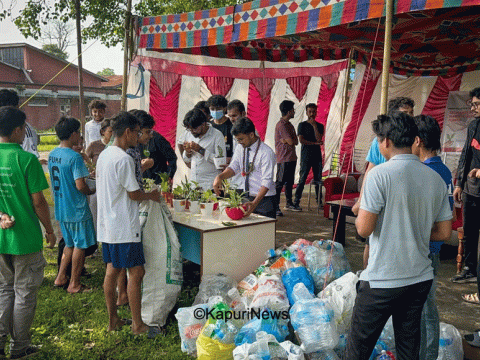 नेविसंघद्दारा ‘प्लास्टिक देऊ, बिरुवा लैजाऊ’ अभियान सञ्चालन
