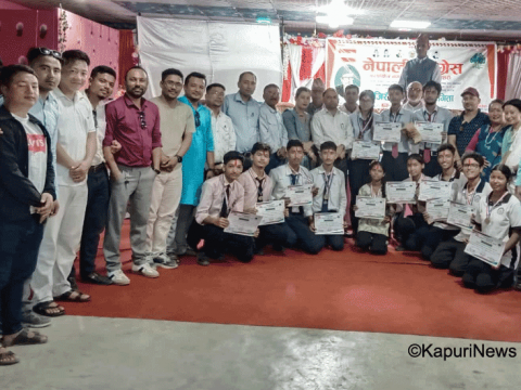 वराहक्षेत्रमा विपिको स्मृति दिवसको अवसरमा हाजिरि जवाफ प्रतियोगिता 